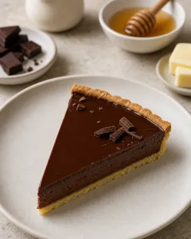 Tarte au chocolat, photographie du plat